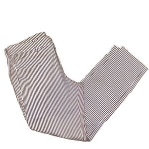 Old Navy Pixie Women's Red & White Striped Flat Front Straight Cropped Pants Sz8